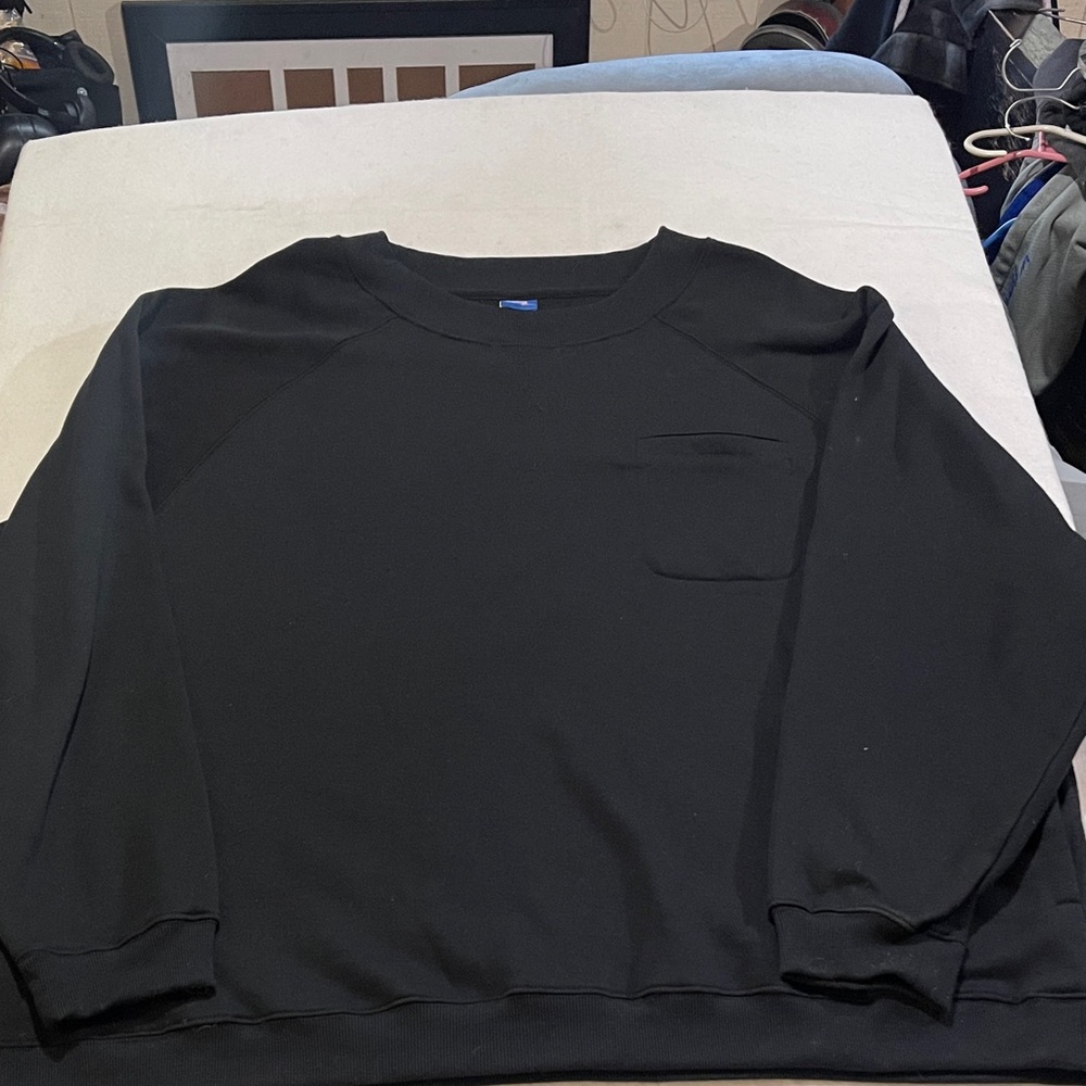 Active Joe USA Men's Classic Black Crewneck Sweater 4x pockets